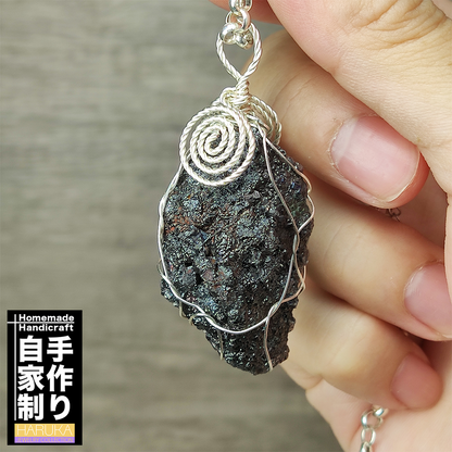 Black Calcite Leklai Pendant | Sophisticated Silver-Black - Portable Wealth and Aura Shield