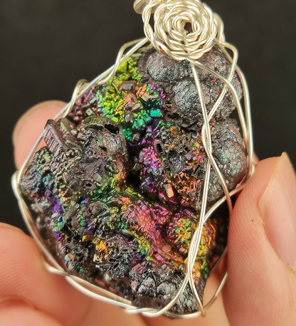 Ultimate Color Calcite Pendant | Collection Grade Rare Specimen | Multi-Spectral Manifestation & Wealth Shield | Natural Malaysian Leklai