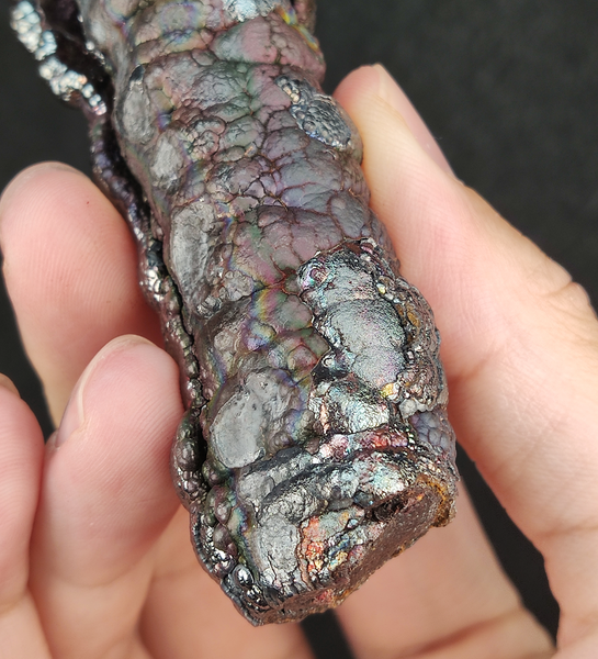 | Goethite Pillar(8cm) | Top premium rare Iridescent Goethite, Turgite, Hematite, Iridescent | COLOUR: Silver, Pink, Gold, Green | 100% natural color |