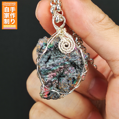 | Goethite Pendant Copper Wire Wrapped Gemstone Pendant | COLOUR: Orange, Gold | 100% natural color |