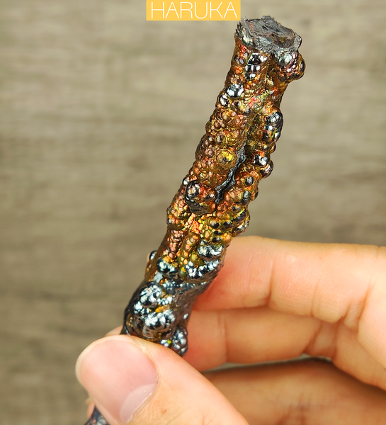 | Goethite Pillar(9.7cm) | Top premium rare Iridescent Goethite, Turgite, Hematite, Iridescent | COLOUR: gold , Silver | 100% natural color |