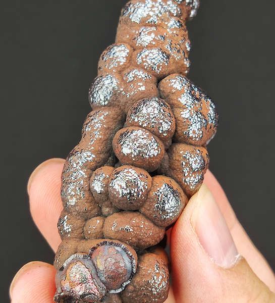 | Goethite Pillar(7.7cm) | Top premium rare Iridescent Goethite, Turgite, Hematite, Iridescent | COLOUR: Silver| 100% natural color |