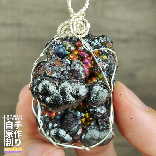 | Goethite Pendant Copper Wire Wrapped Gemstone Pendant | COLOUR:  gold, silver, purple, pink | 100% natural color |