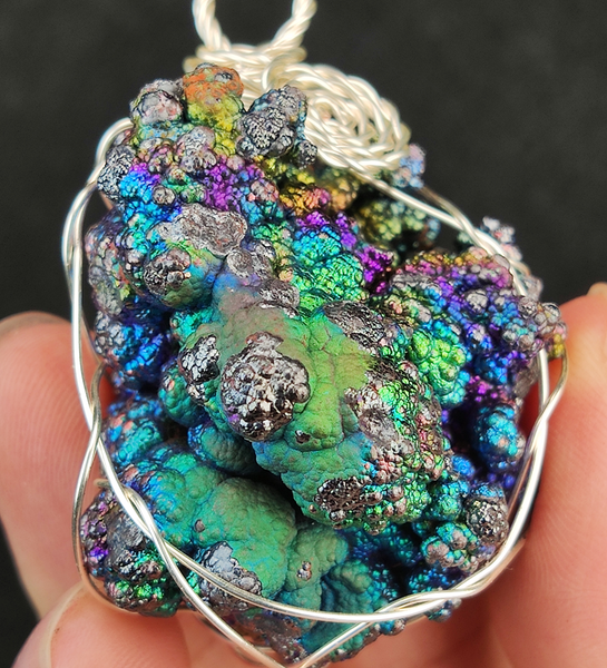 | Goethite Pendant Copper Wire Wrapped Gemstone Pendant | COLOUR: green, silver, purple, gold | 100% natural color |