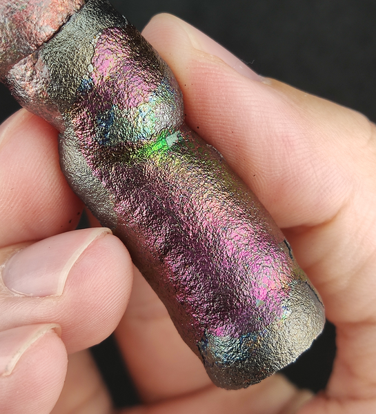 | Goethite Pillar(6.2cm) | Top premium rare Iridescent Goethite, Turgite, Hematite, Iridescent | COLOUR: Silver, Pink, Green, Orange | 100% natural color |