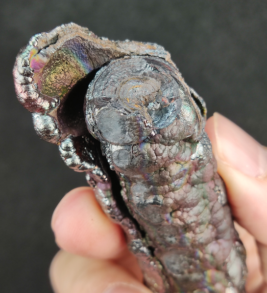 | Goethite Pillar(8cm) | Top premium rare Iridescent Goethite, Turgite, Hematite, Iridescent | COLOUR: Silver, Pink, Gold, Green | 100% natural color |