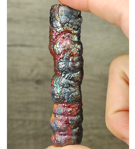 | Goethite Pillar(7.6cm) | Top premium rare Iridescent Goethite, Turgite, Hematite, Iridescent | COLOUR:Silver , Pink | 100% natural color |