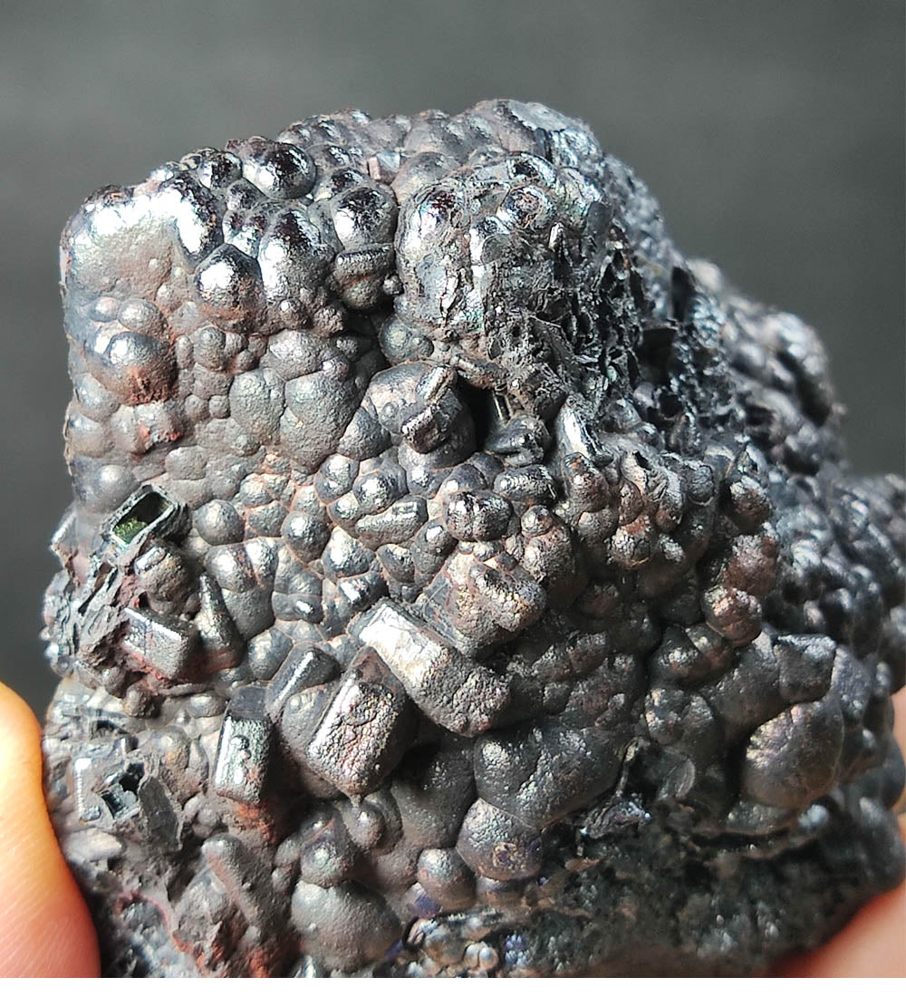 | Top premium rare Iridescent Goethite, Turgite, Hematite, Iridescent | COLOUR: Silver black ,Turgite with black Calcite | 100% natural color |