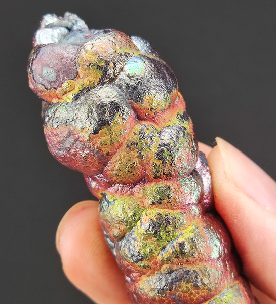 | Goethite Pillar(7.2cm) | Top premium rare Iridescent Goethite, Turgite, Hematite, Iridescent | COLOUR: Orange , Silver, Pink| 100% natural color |