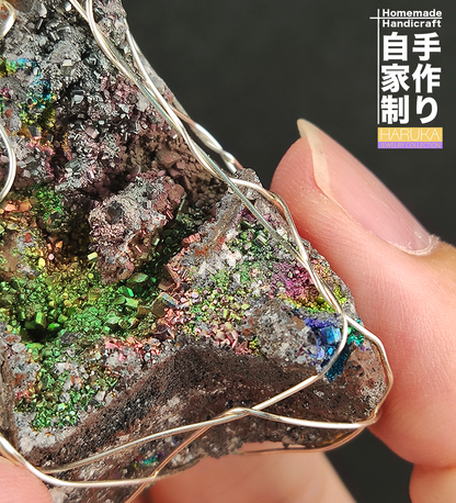 Sparkling Rainbow Leklai Pendant | Diamond Series | 7x3cm Large Size | Ultimate Luck & Aura Enhancement | Universal Heart Malaysian Energy Stone