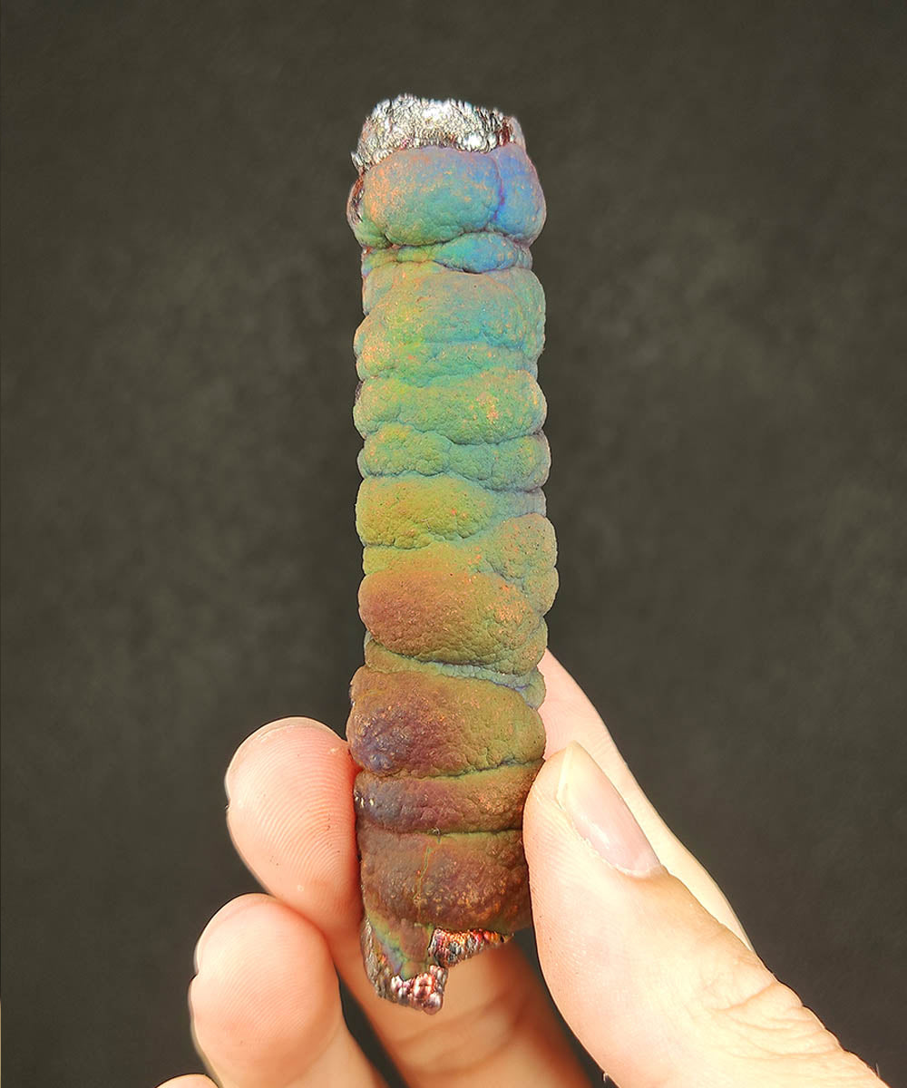 | Goethite Pillar(8cm) | Top premium rare Iridescent Goethite, Turgite, Hematite, Iridescent | COLOUR: Purple, Green, Blue | 100% natural color |