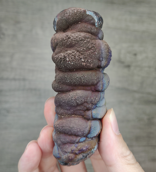 | Goethite Pillar(8.8cm) | Top premium rare Iridescent Goethite, Turgite, Hematite, Iridescent | COLOUR: brown, blue | 100% natural color |
