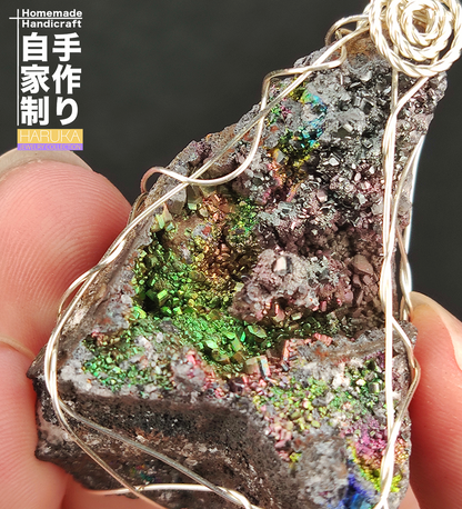 Sparkling Rainbow Leklai Pendant | Diamond Series | 7x3cm Large Size | Ultimate Luck & Aura Enhancement | Universal Heart Malaysian Energy Stone