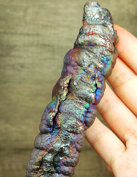 | Goethite Pillar(19cm) | Top premium rare Iridescent Goethite, Turgite, Hematite, Iridescent | COLOUR:  brown, purple,Rainbow | 100% natural color |