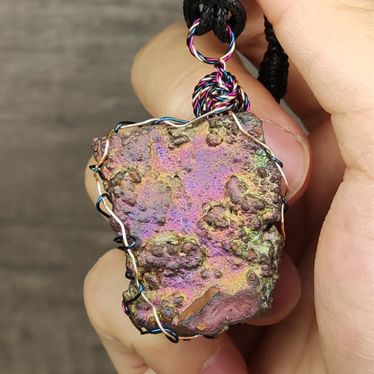 Grand Rainbow Leklai Pendant | Pink, Gold & Green Radiance | Harmony, Wealth & Career Growth
