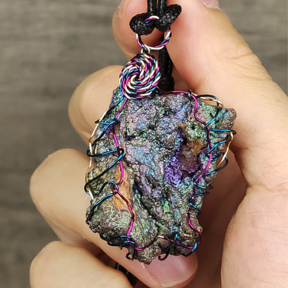Grand Rainbow Leklai Pendant | Pink, Gold & Green Radiance | Harmony, Wealth & Career Growth