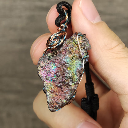 Harmony Bloom Rainbow Leklai Pendant | Pink & Green Radiance | Social Harmony & Career Growth