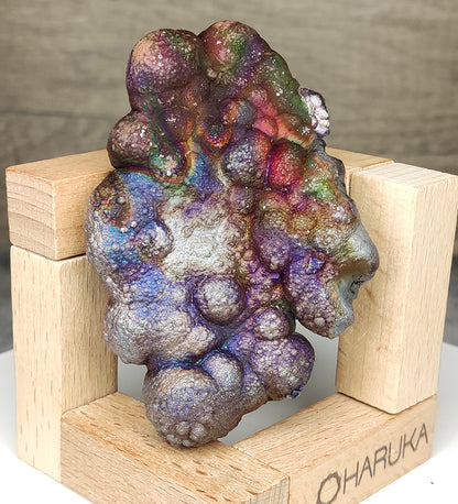 稀有老料大佛珠｜7.9cm 紫橙綠滿色膽料：穩定地位、事業生機與情緒智慧之光