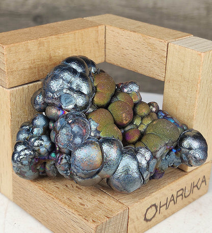 [Ultra Rare] Haruka Ancient Buddha Bead | Silver, Green & Gold Manifestation (6cm) | Colorful Gallstone Core | Core Abundance Anchor