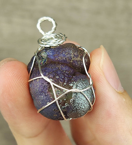 | Goethite Pendant Copper Wire Wrapped Gemstone Pendant | COLOUR: Purple | 100% natural color |