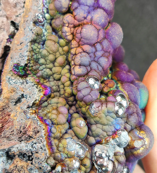 | Top premium rare Iridescent Goethite, Turgite, Hematite, Iridescent | COLOUR: Purple, Silver, Gold, Green| 100% natural color |