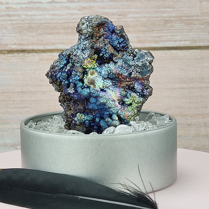  Premium Silver Leklai Gallstone Core | 5.5cm Vibrant Blue-Sheen Living Stone
