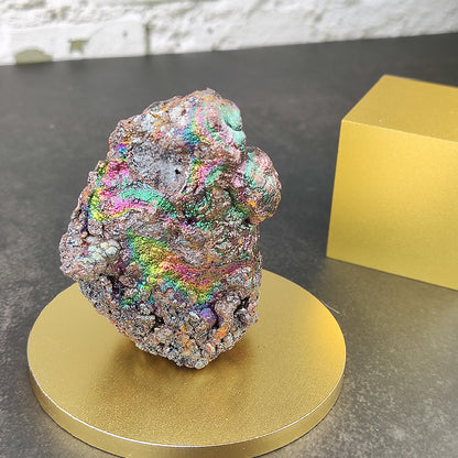 頂級七彩力泥膽料｜5.5cm 金綠粉三色共榮：能量集中的豐盛守護