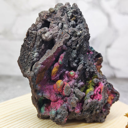 頂級七彩水晶力泥｜6.9cm 金綠粉閃耀共生：豐盛與療癒的剛柔並濟