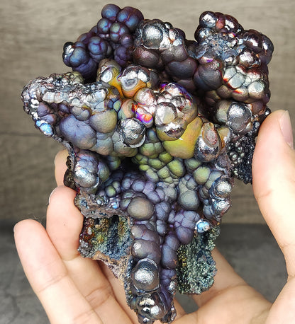 Rare Giant Ancient "Big Buddha" Core | 10.6cm Iridescent Goethite | Purple, Blue & Green Full Aura | Authentic Malaysian