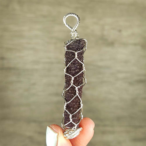 | Goethite Pillar(4.5cm) | Goethite Pendant Copper Wire Wrapped Gemstone Pendant | COLOUR: brown, old mine | 100% natural color |