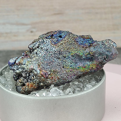 Silver Core "Blue-Green" - Iridescent Goethite | Deep Peace & Career Growth | Authentic Malaysian Leklai | 6.7cm