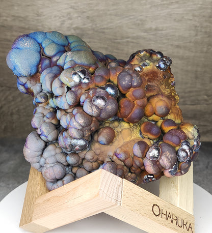Premium Aged-Mine Aluka Buddha Bead Leklai (Goethite) Rare Core Essence (Blue x Purple)｜Wealth · Protection · Emotional Stability · High Directional Energy