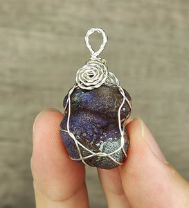 | Goethite Pendant Copper Wire Wrapped Gemstone Pendant | COLOUR: Purple | 100% natural color |