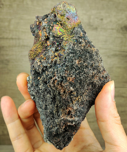 [Top Grade] Black Crystal Diamond & Calcite Leklai | Gallstone Core | Black, Gold, Green & Blue | Radiating Success & Career Abundance