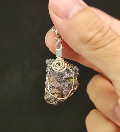 Rainbow Leklai Raw Stone Pendant | Gold, Pink, Orange &amp; Green Colors | Vitality Core | Wealth &amp; Social Harmony | Malaysia Natural Leklai