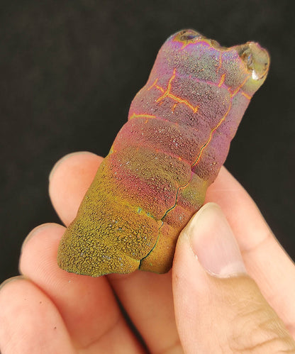 Malaysian Leklai Goethite Pillar | Rare "Rainbow Round Head" | Exquisite Pink Old Material | 5.4cm Energy Focal Point | Mentor Manifestation & Career Vitality