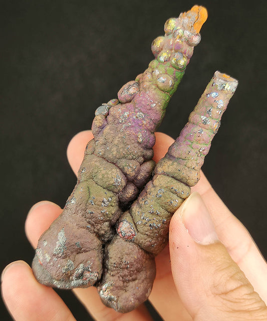 | Goethite Pillar(9cm) | Top premium rare Iridescent Goethite, Turgite, Hematite, Iridescent | COLOUR: Purple, Green | 100% natural color |