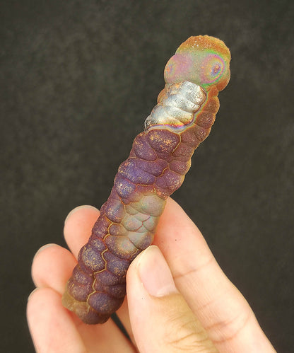 Malaysian Leklai Goethite Pillar | 8.8cm Rare Purple Old Material | Intact Round Head Energy | Strong Directional Wealth & Defense | Natural Living Stone