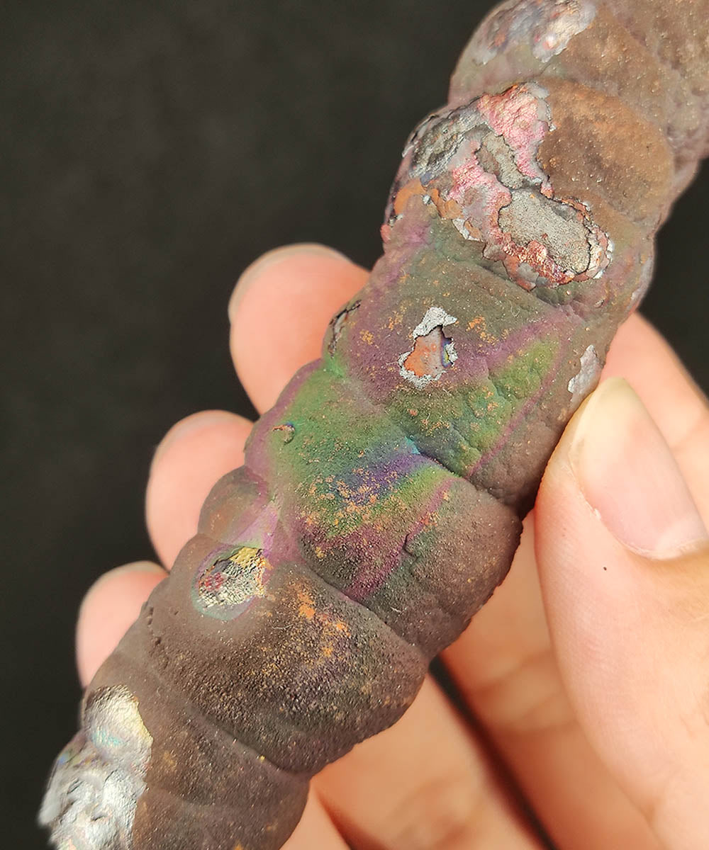 | Goethite Pillar(9 cm) | Top premium rare Iridescent Goethite, Turgite, Hematite, Iridescent | COLOUR:Bronze, Brown, Green, Pink | 100% natural color |