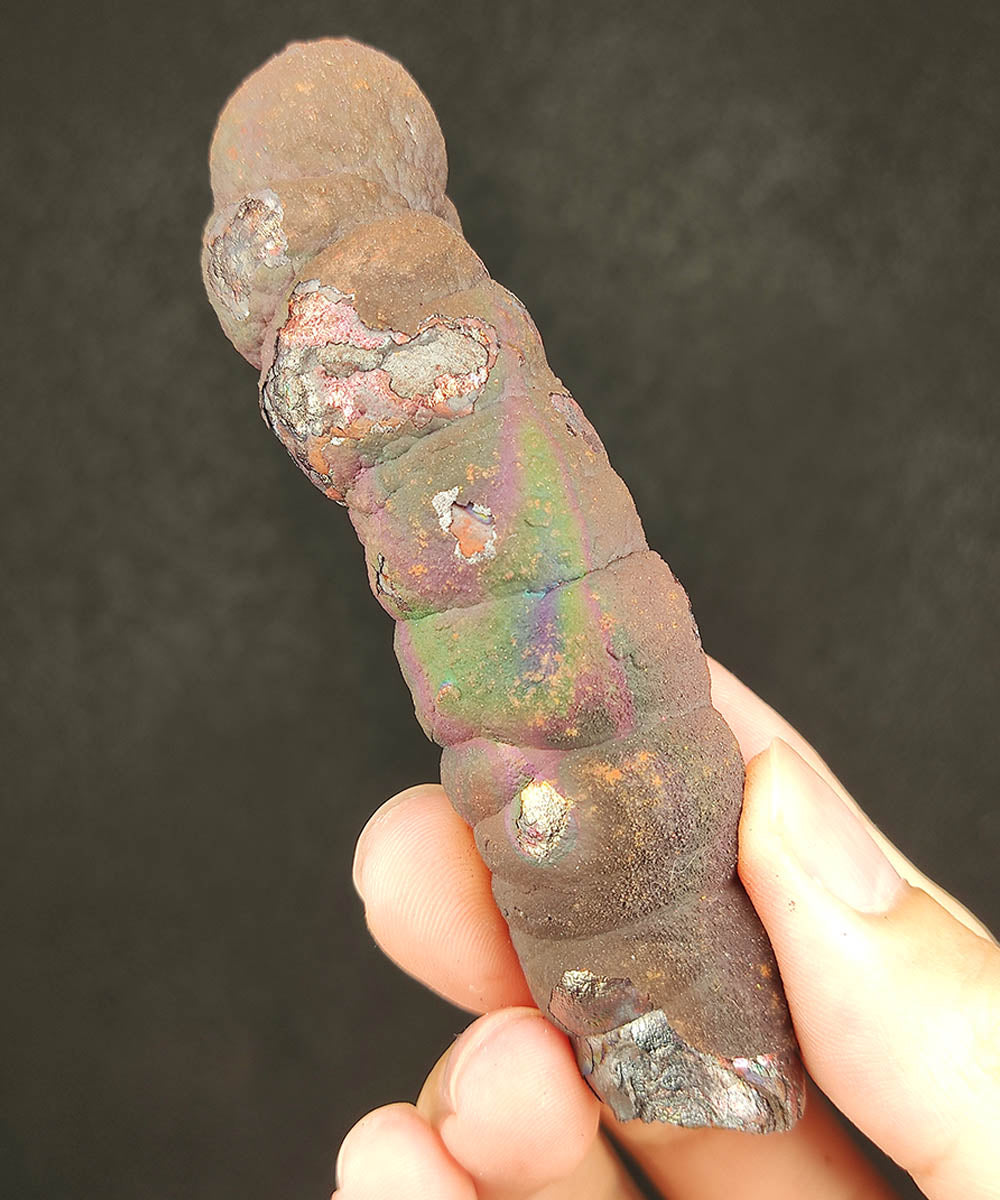 | Goethite Pillar(9 cm) | Top premium rare Iridescent Goethite, Turgite, Hematite, Iridescent | COLOUR:Bronze, Brown, Green, Pink | 100% natural color |