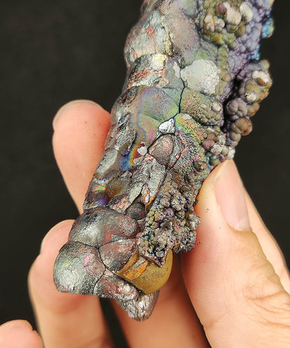 Premium Malaysia Leklai Pillar 7.8cm | Unique "Dragon Skin" Texture | Purple-Green Aurora | Brand Protection Anchor & Wealth Manifestation Core (Includes HARUKA Silver Plate)