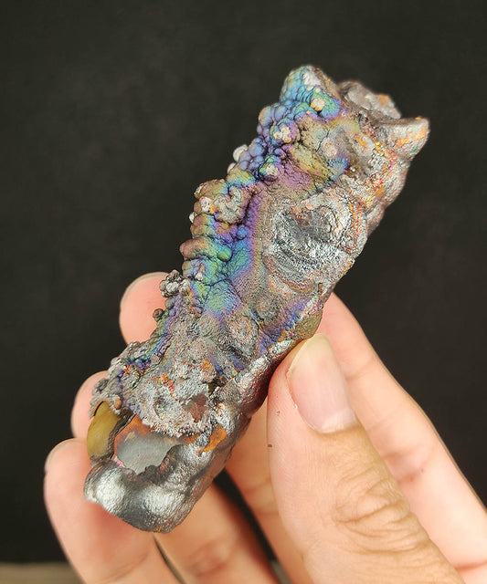 Premium Malaysia Leklai Pillar 7.8cm | Unique "Dragon Skin" Texture | Purple-Green Aurora | Brand Protection Anchor & Wealth Manifestation Core (Includes HARUKA Silver Plate)