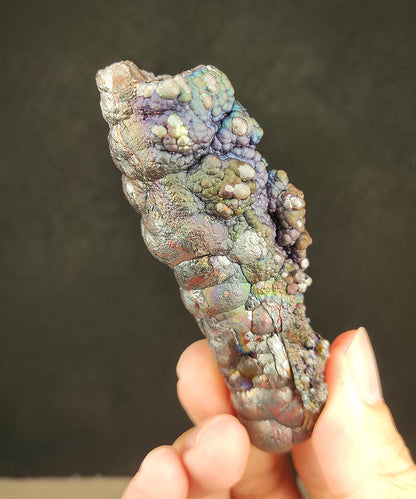 Premium Malaysia Leklai Pillar 7.8cm | Unique "Dragon Skin" Texture | Purple-Green Aurora | Brand Protection Anchor & Wealth Manifestation Core (Includes HARUKA Silver Plate)