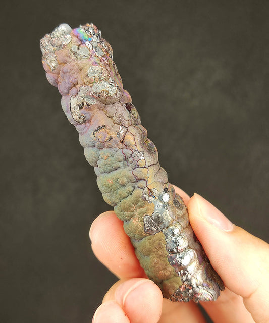 | Goethite Pillar(8cm) | Top premium rare Iridescent Goethite, Turgite, Hematite, Iridescent | COLOUR: Purple, Green, Blue | 100% natural color |