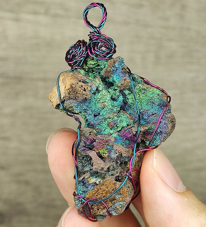 [Top Grade] Rainbow Leklai Large Pendant | Green & Blue Manifestation | Career Vitality & Serene Shield