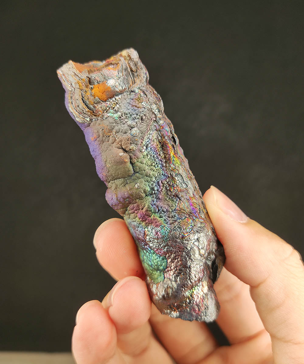 | Goethite Pillar(8cm) | Top premium rare Iridescent Goethite, Turgite, Hematite, Iridescent | COLOUR: Purple, Blue, Green | 100% natural color |