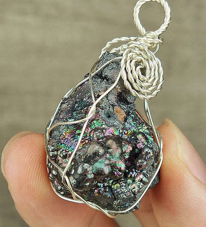 [Superior] Buddha Bead Gallstone Pendant | Silver, Purple & Green Manifestation | Shield, Wisdom & Vitality Anchor