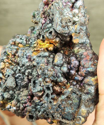 [Premium] Rainbow Bead Leklai | Gallstone Core | Natural Wealth Cave & Calcite Symbiosis