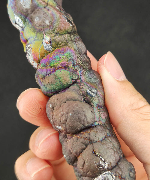 | Goethite Pillar(12.7cm) | Top premium rare Iridescent Goethite, Turgite, Hematite, Iridescent | COLOUR: Pink, Purple, Green, Orange | 100% natural color |