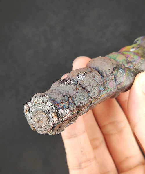 | Goethite Pillar(12.7cm) | Top premium rare Iridescent Goethite, Turgite, Hematite, Iridescent | COLOUR: Pink, Purple, Green, Orange | 100% natural color |